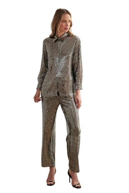 Joh Jenika Sequin Silver Pant - 606River