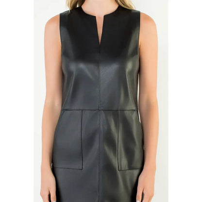 THML Black Vegan Leather Dress