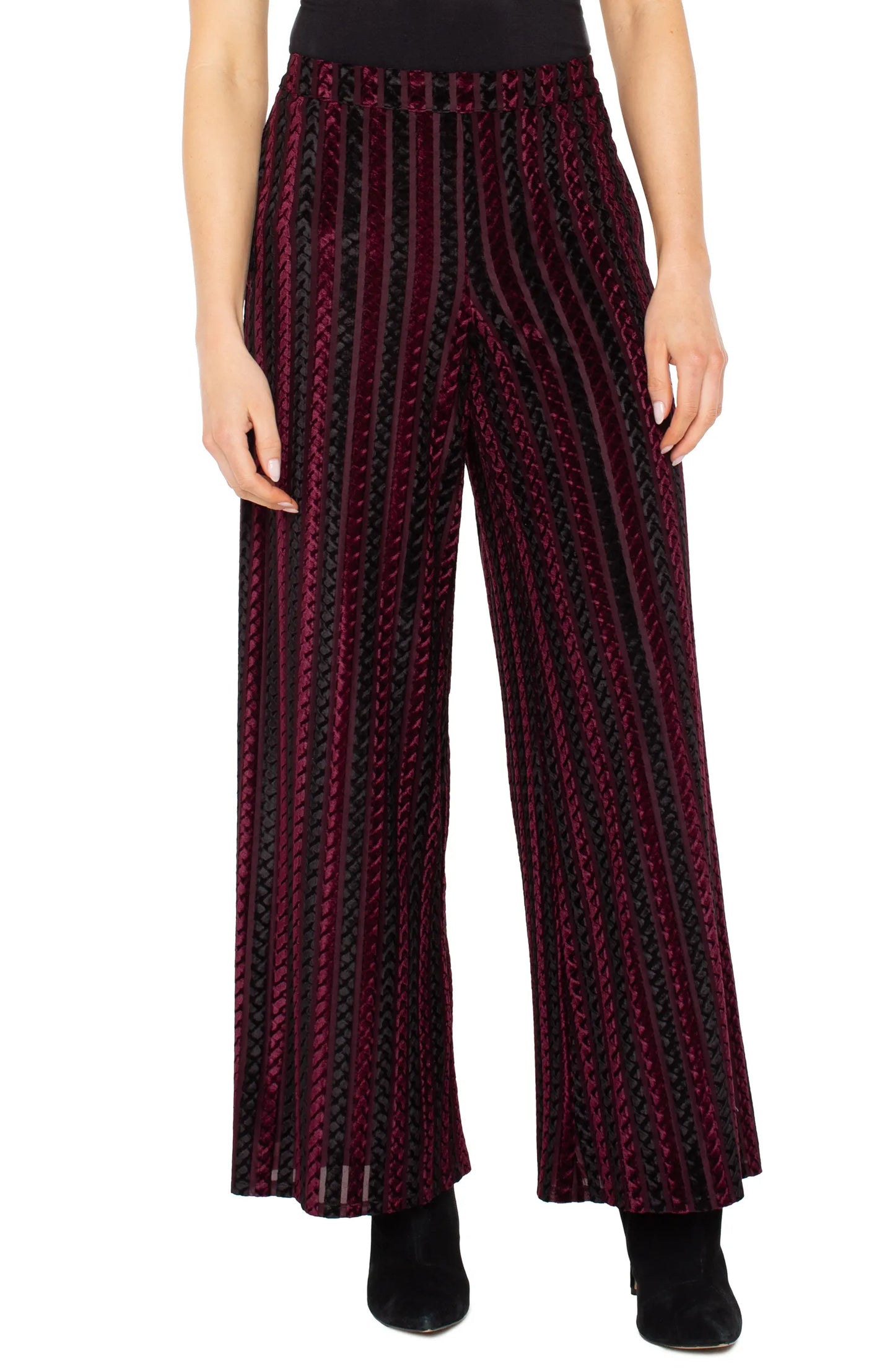 Liverpool Velvet Black Burgundy Pant