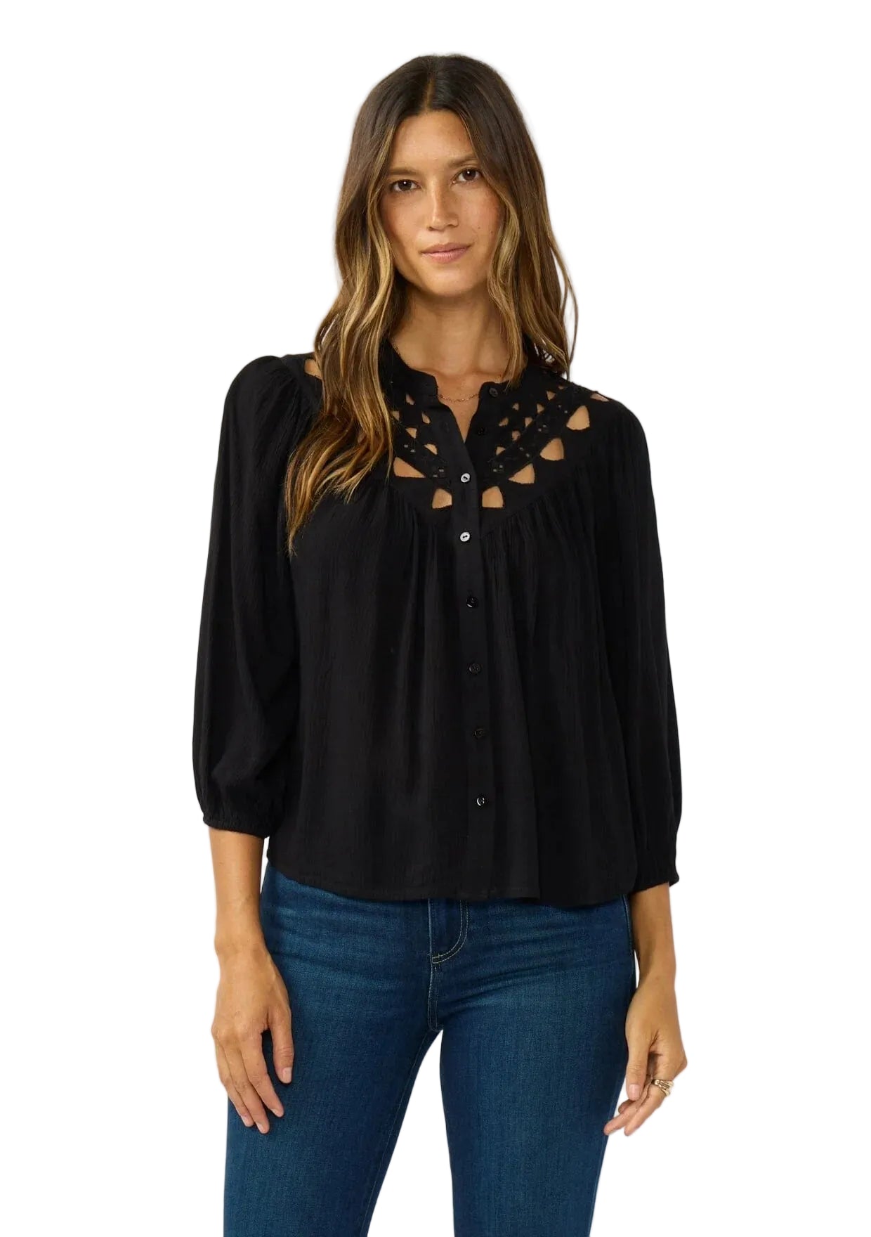 Lovestitch Black Cut Out Blouse - 606River
