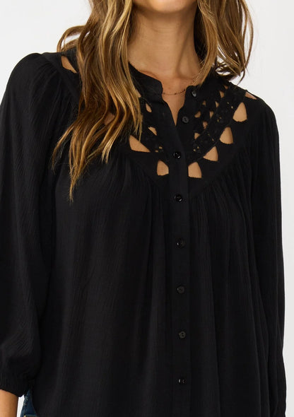 Lovestitch Black Cut Out Blouse - 606River