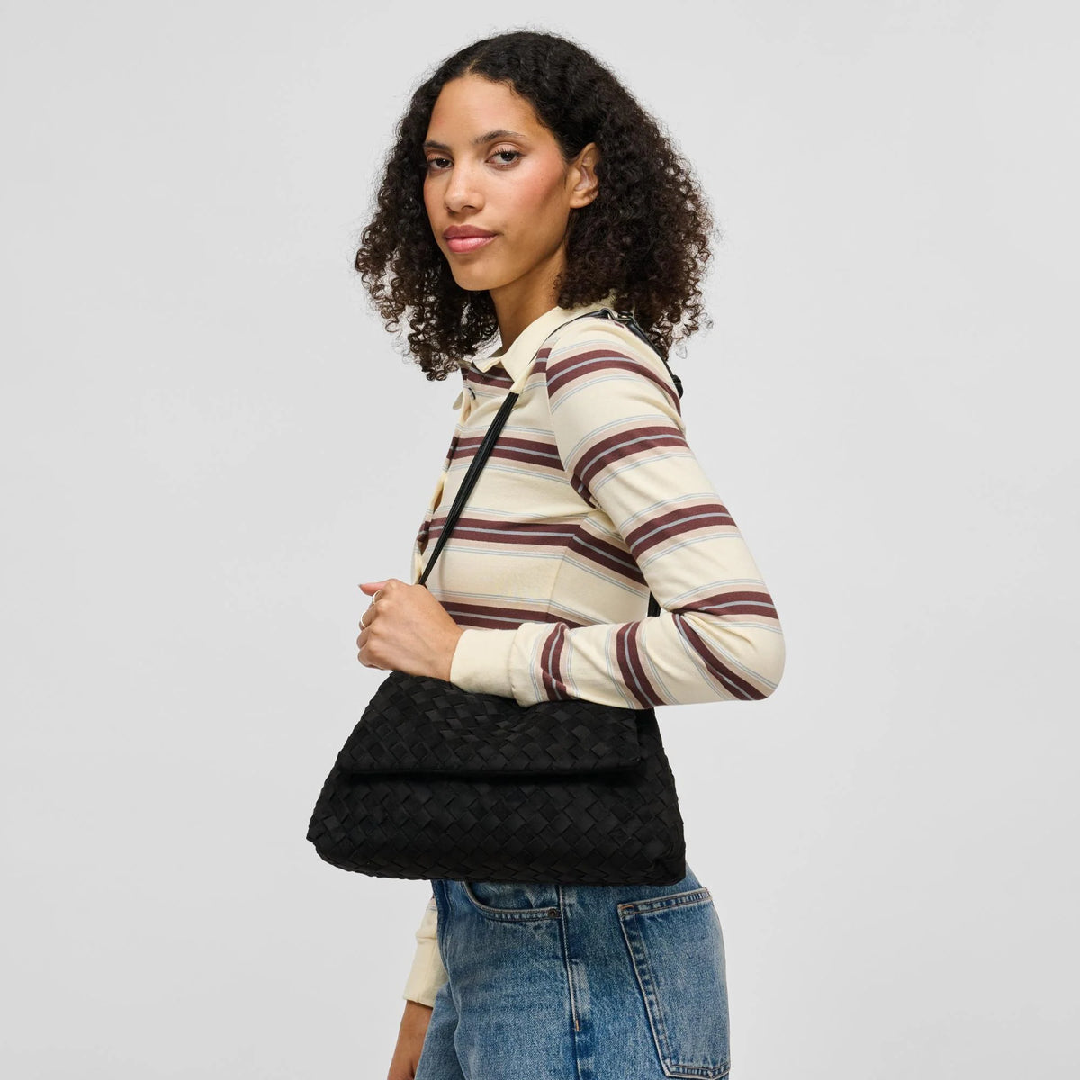 Faux Suede Salem Black Bag - 606River