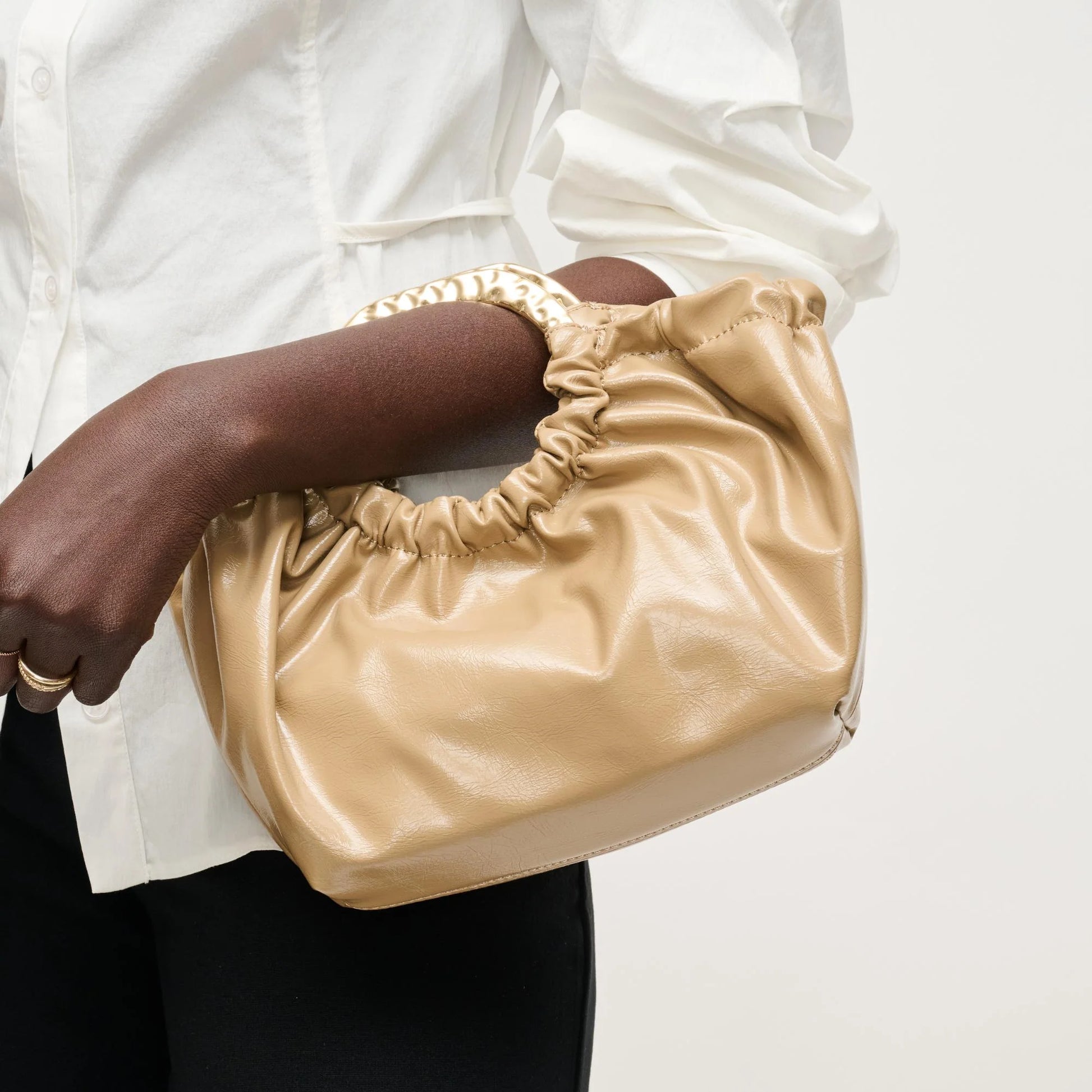 Natural Patten Leather Vegan Crossbody Bag - 606River