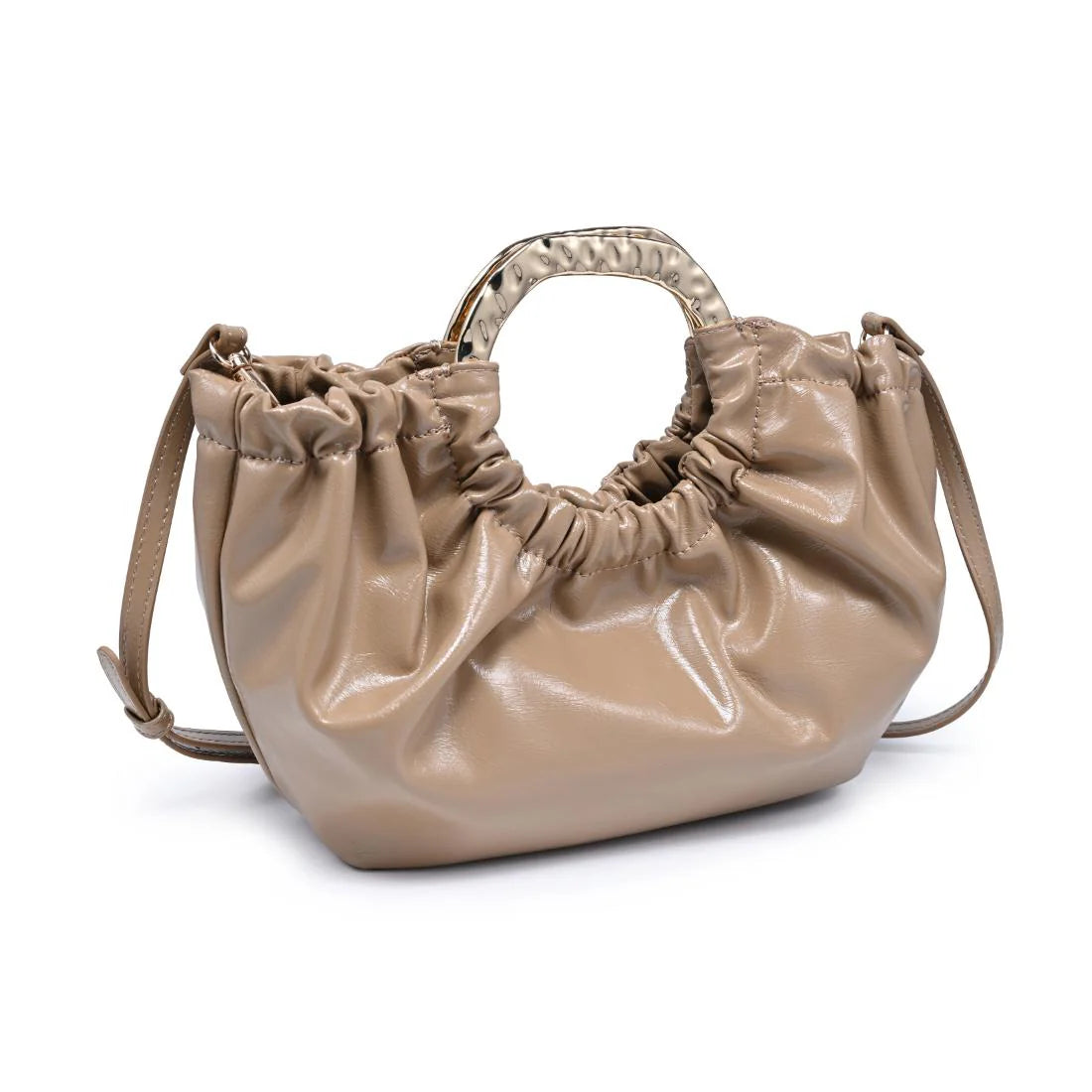 Natural Patten Leather Vegan Crossbody Bag - 606River