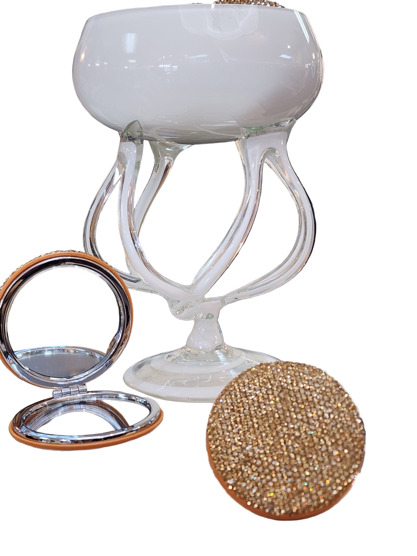 Gold Crystal Mirror Compact
