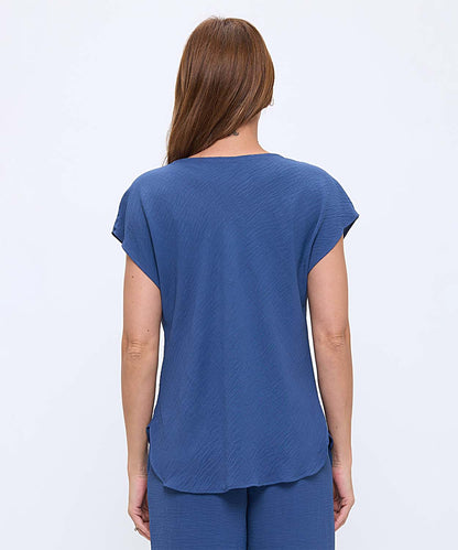 Cap Sleeve Cowl Neck Top - 606River