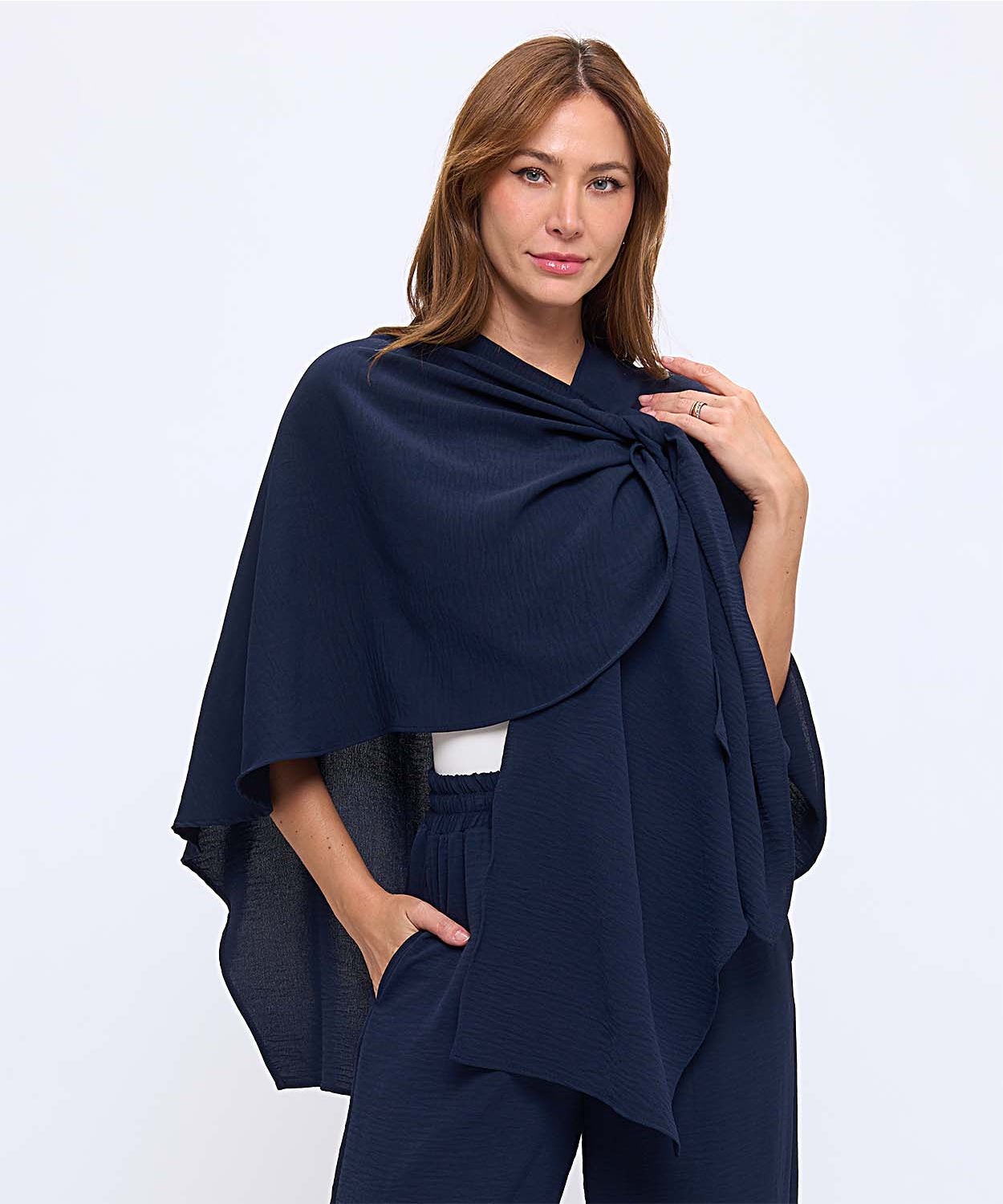 One Size Navy Lightweight Shawl Top MS1978AF - 606River