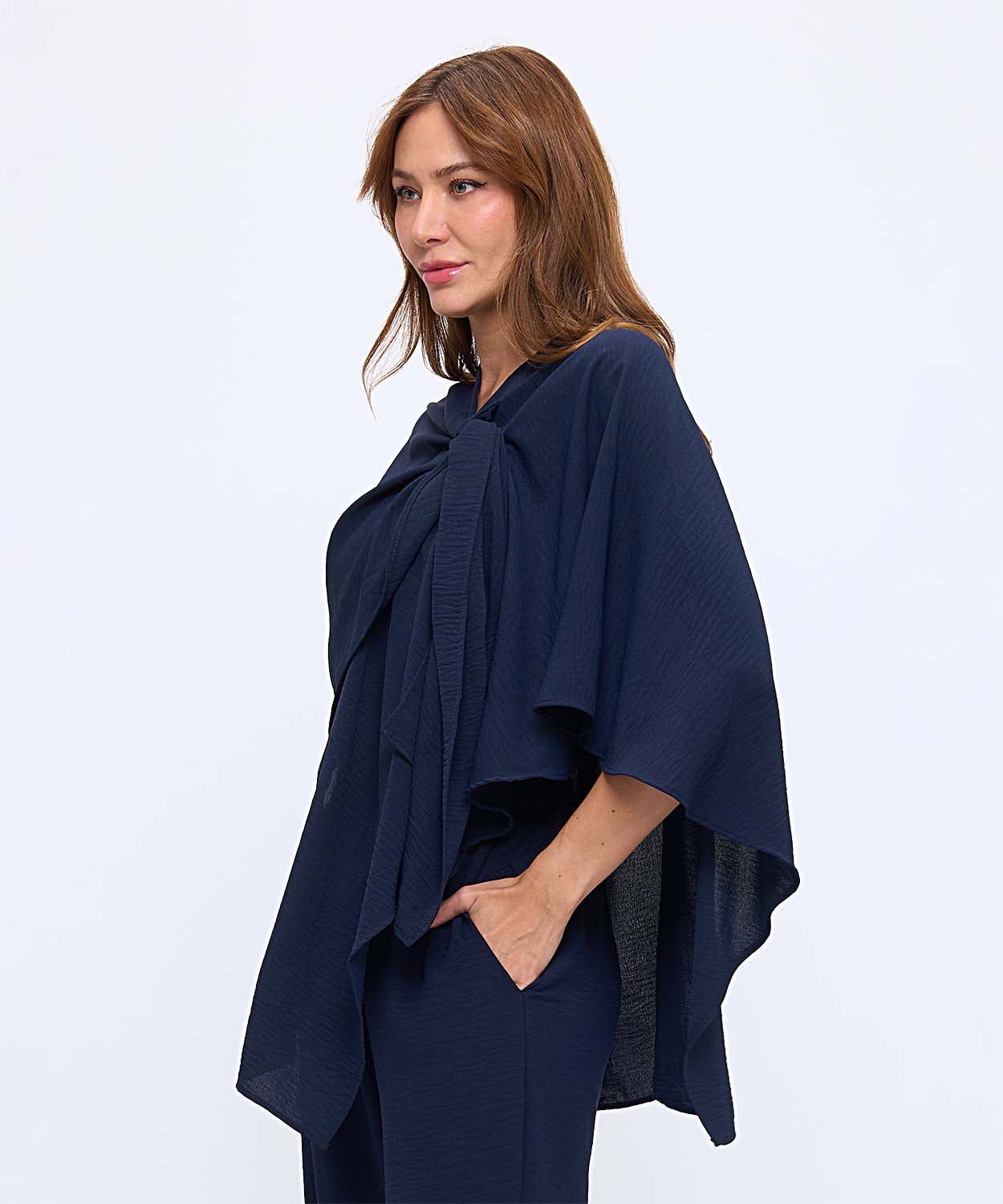 One Size Navy Lightweight Shawl Top MS1978AF - 606River