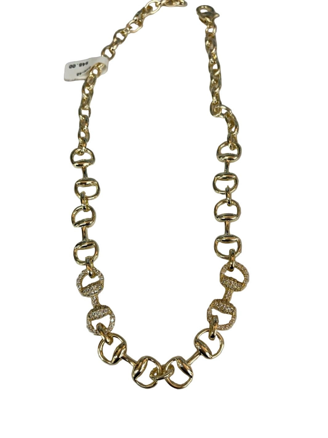 Gold Horsebit Chain Link Necklace
