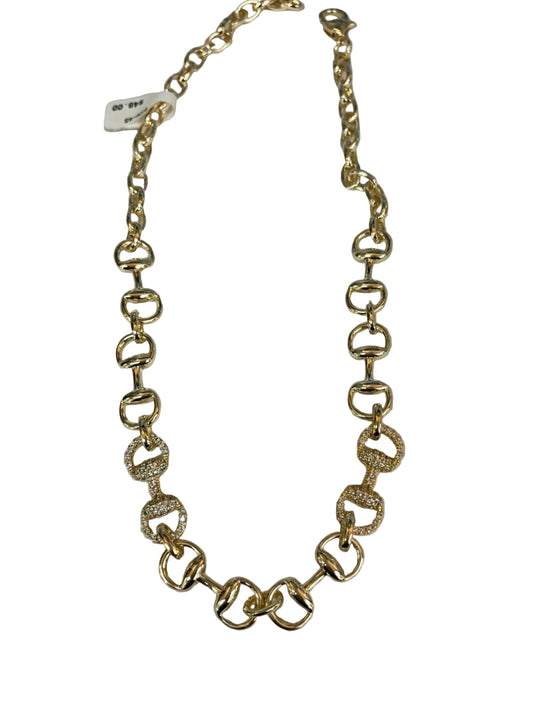 Gold Horsebit Chain Link Necklace