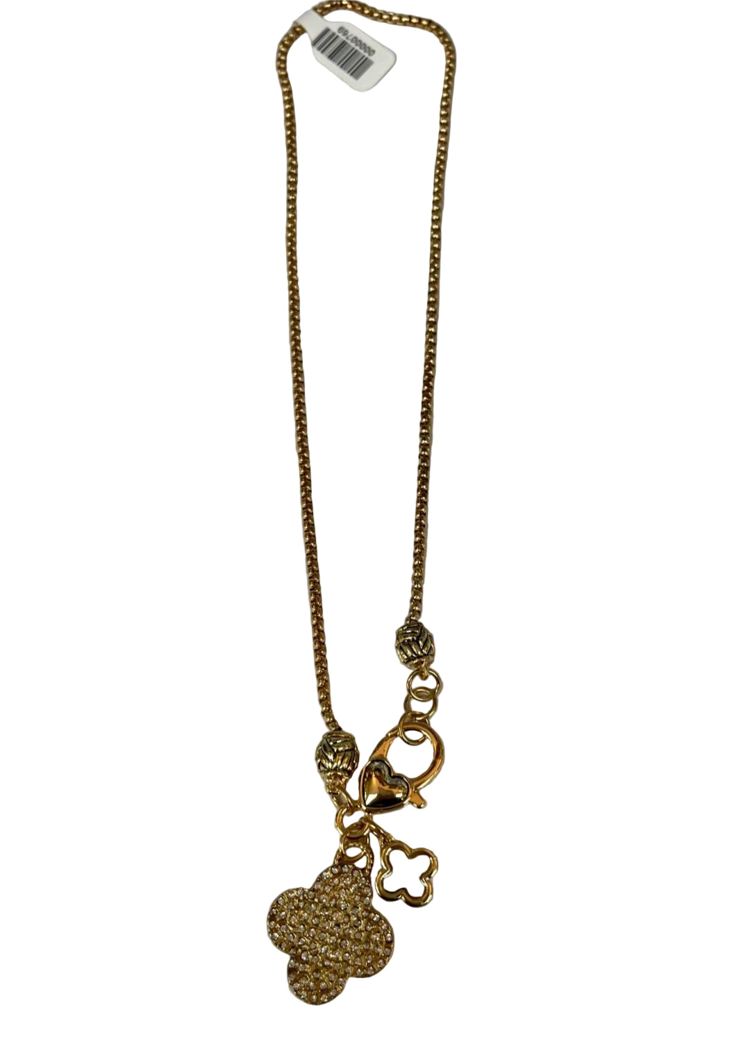 Gold-tone Clover Charm Necklace