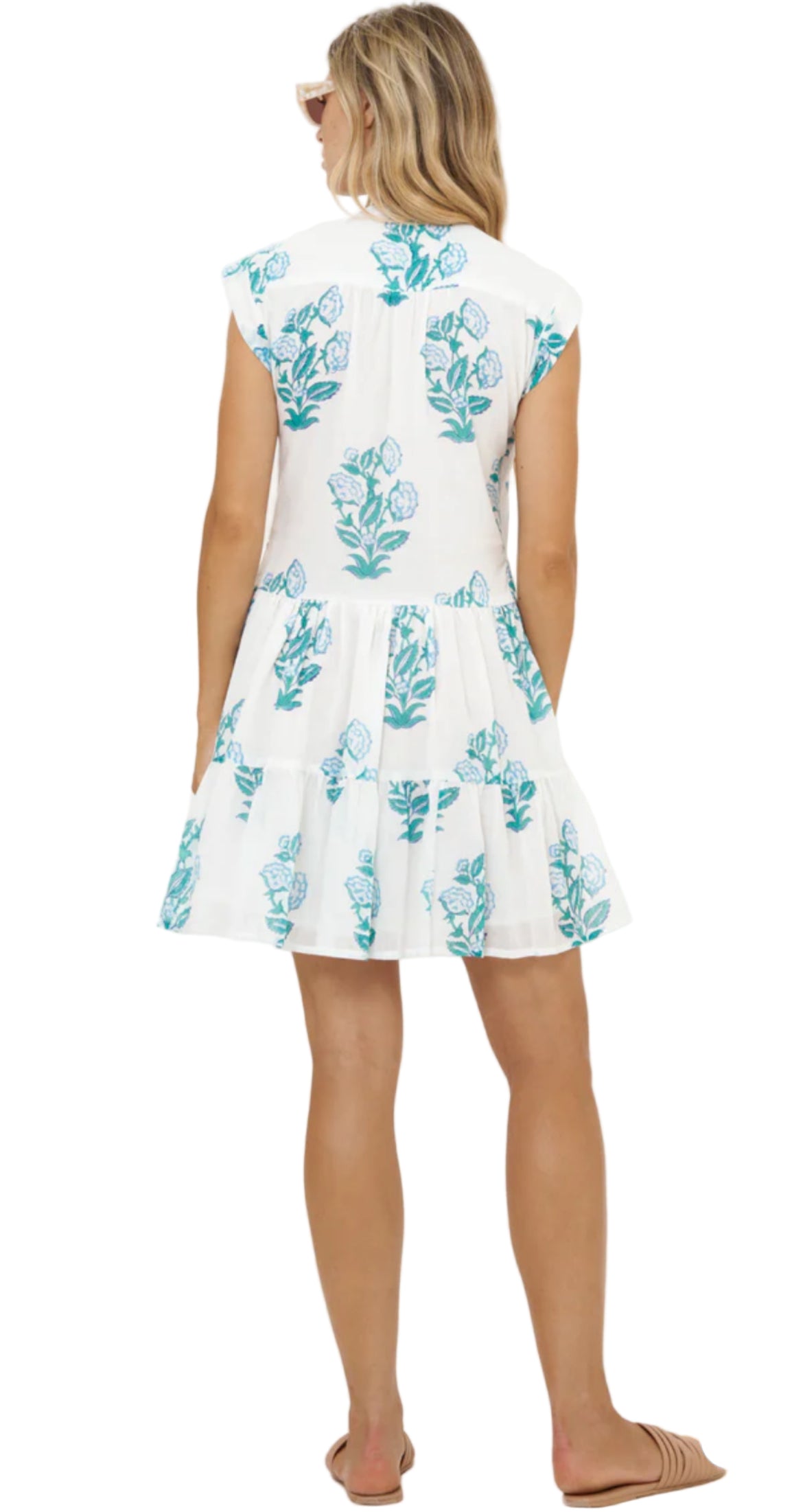 Oliphant Salvia Roll Sleeve easy breezy cotton dress - 606River