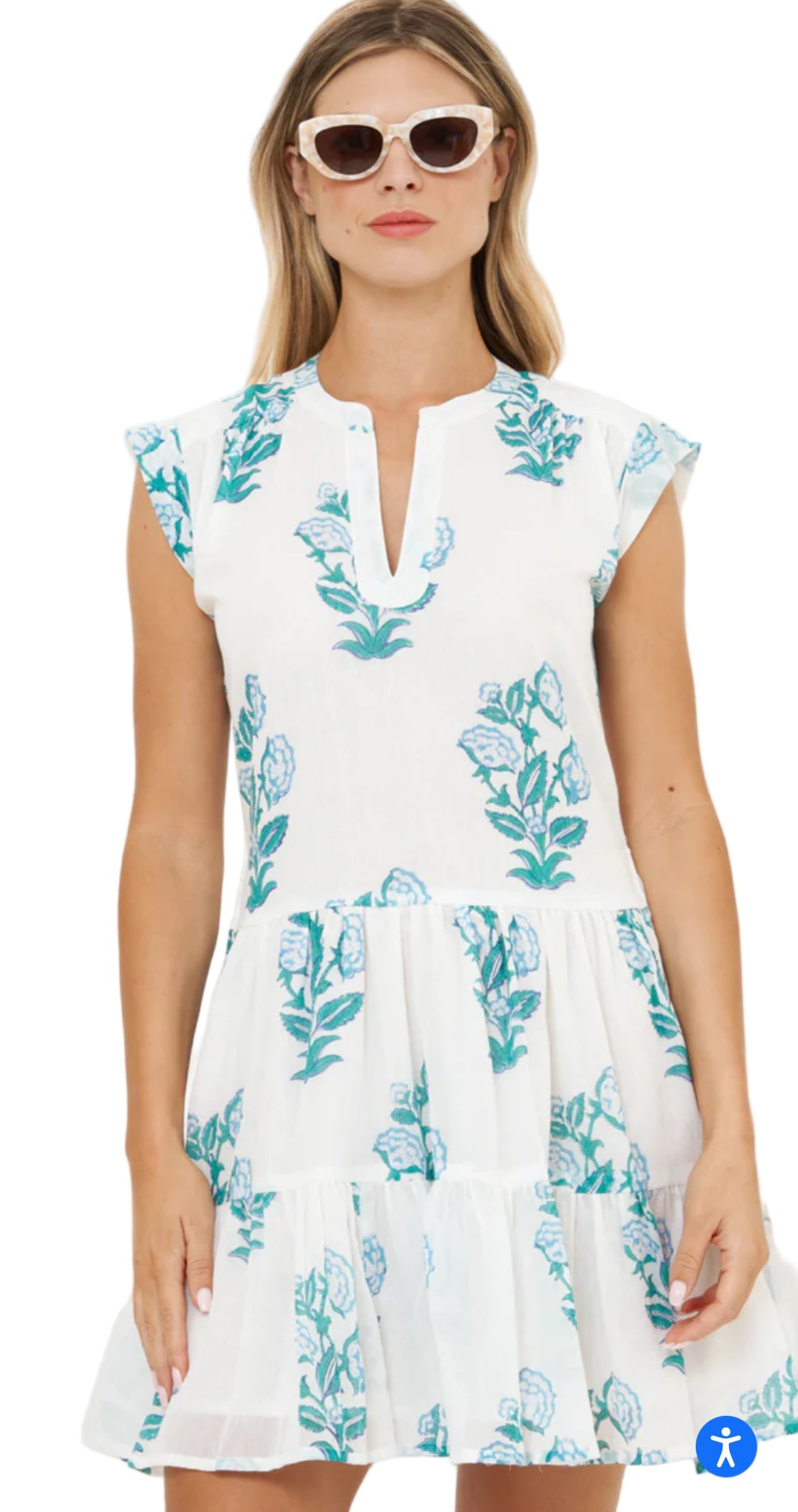 Oliphant Salvia Roll Sleeve easy breezy cotton dress - 606River