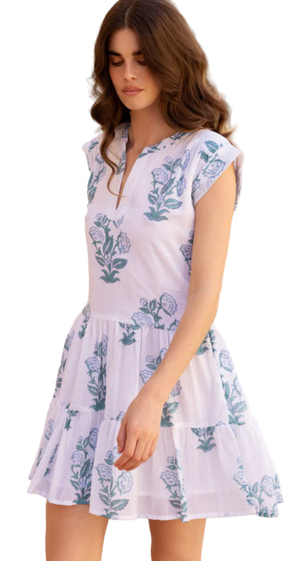 Oliphant Salvia Roll Sleeve easy breezy cotton dress - 606River