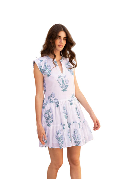 Oliphant Salvia Roll Sleeve easy breezy cotton dress - 606River