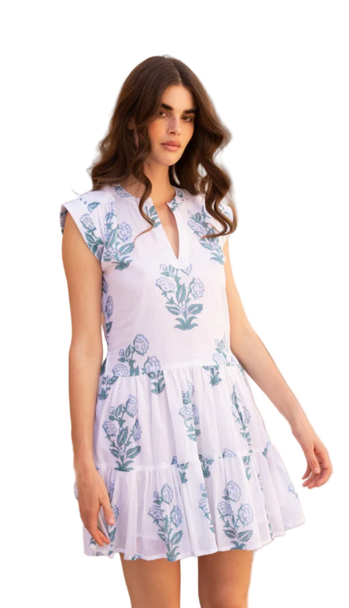 Oliphant Salvia Roll Sleeve easy breezy cotton dress - 606River