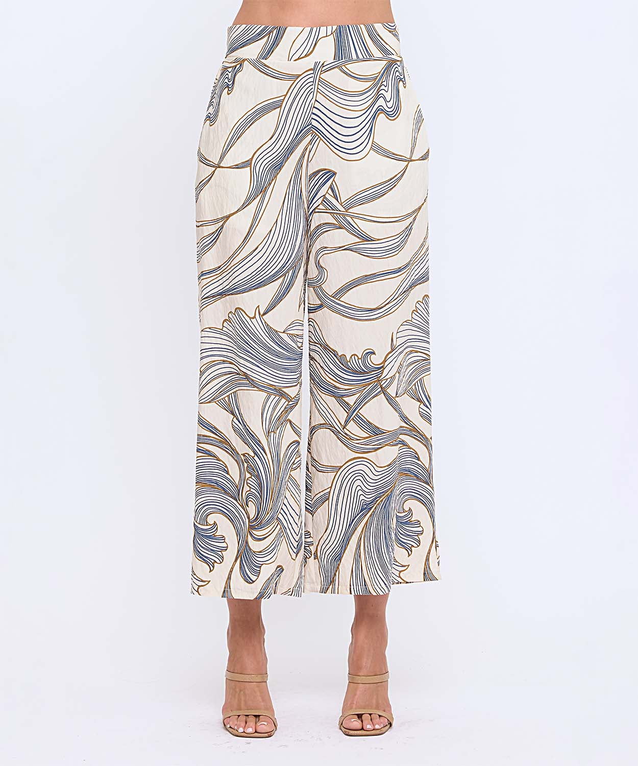 Beige Navy Pull On Pant - 606River