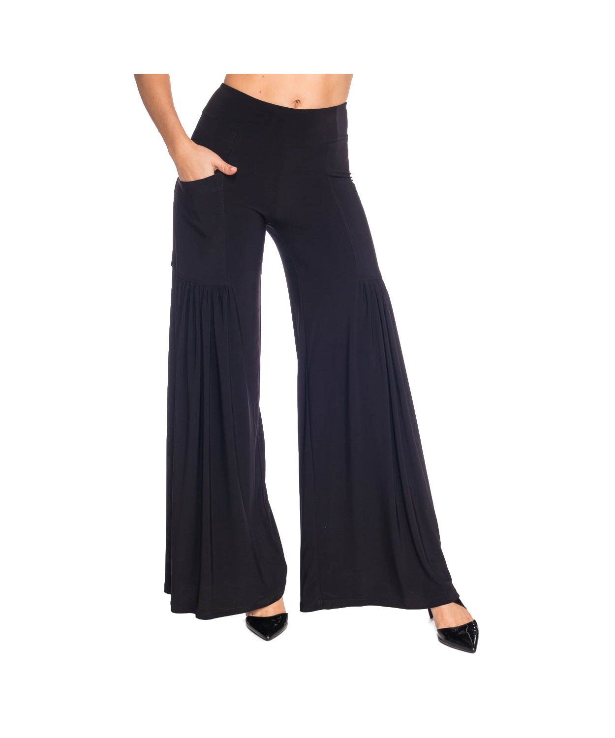 Non Wrinkle Fabric Pull On Palazzo Pant P330 - 606River