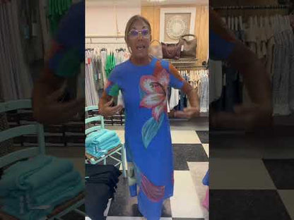 Oliphant Hibiscus Flower Maxi Dress