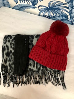 Hat, Scarf & Glove 3 piece Bundle Set