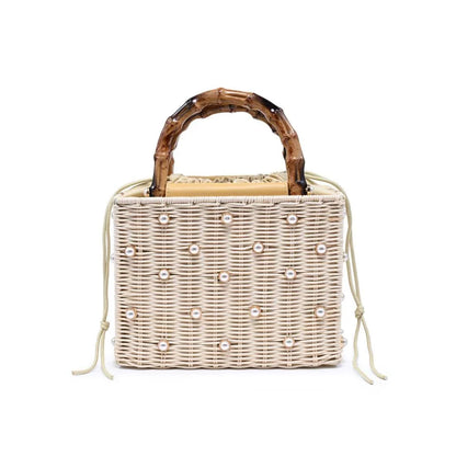 Natural Straw Bamboo Handle Bag - 606River