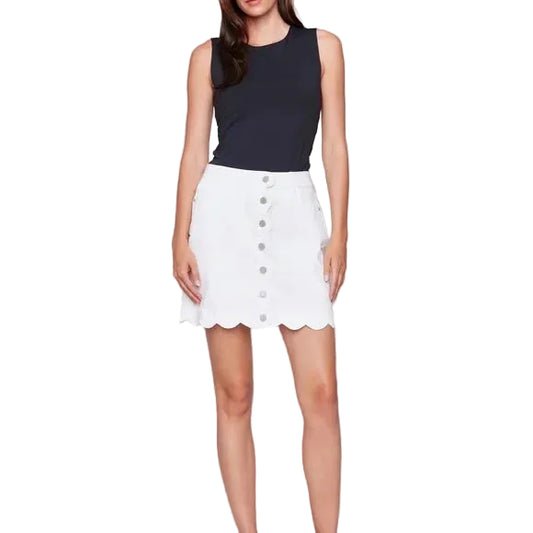 White Scallop Skort Skirt by Charlie B - 606River