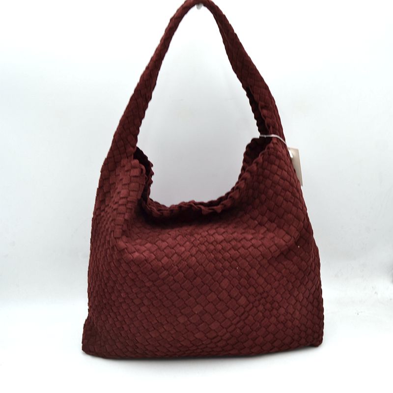 Large Woven Weave Ultra Suede Bag