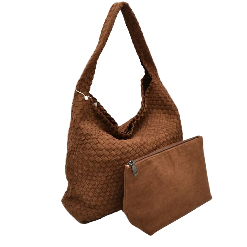 Woven Weave Faux Suede Bag - 606River