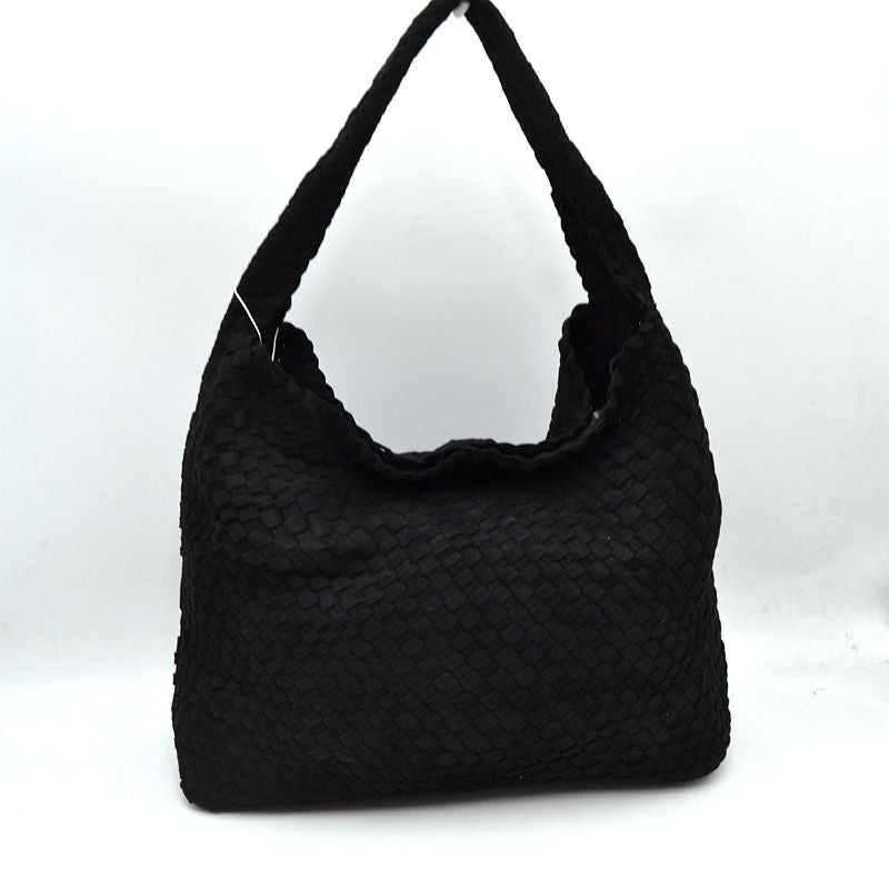 Large Woven Weave Ultra Suede Bag