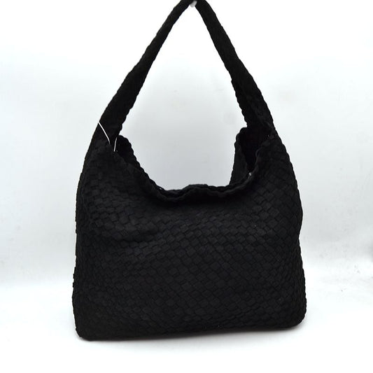 Large Woven Weave Ultra Suede Bag