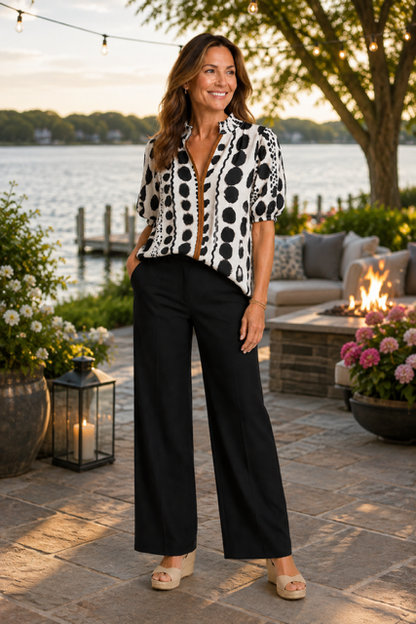 Beige Animal Print Blouse