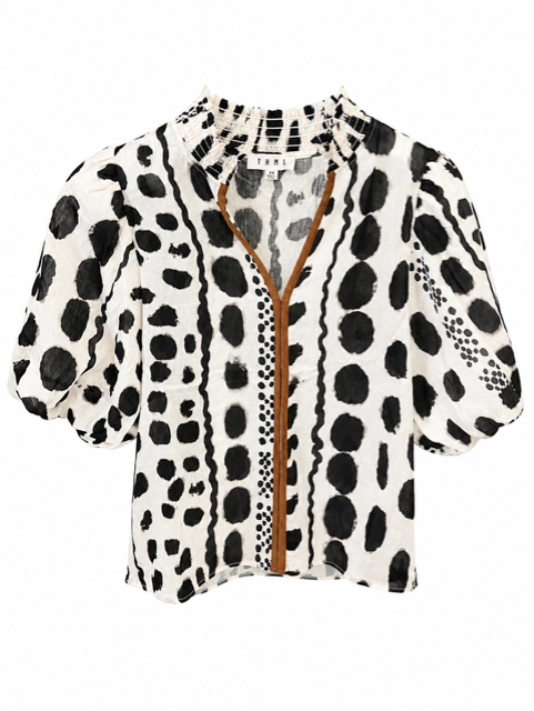 Beige Animal Print Blouse