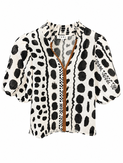 Beige Animal Print Blouse