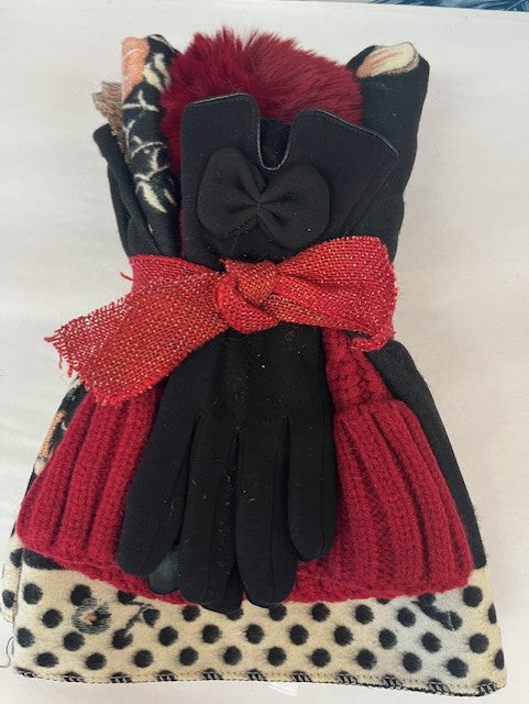 Hat, Scarf & Glove 3 piece Bundle Set