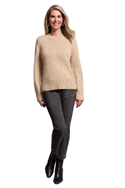 Subtle Sparkle Cream Sweater top