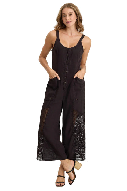 Nairi Linen/Crochet Mesh Contrast Jumpsuit by XCVI - 606River