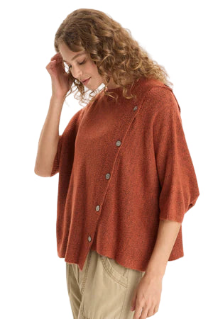 Osiris Asymmetrical Button Detail Knit Poncho - 606River
