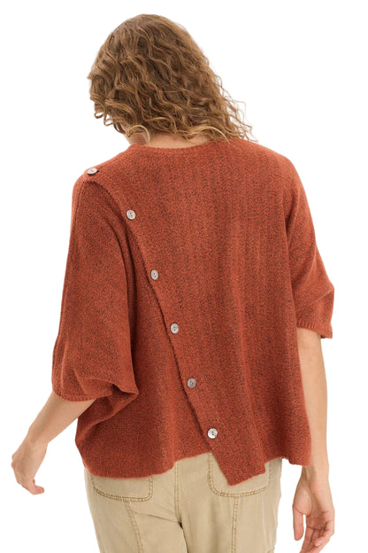 Osiris Asymmetrical Button Detail Knit Poncho - 606River