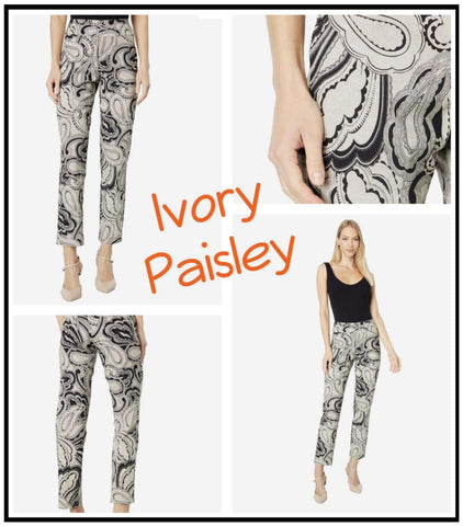 Krazy Larry Paisley Print Pull On Pants That Make You Look Thin