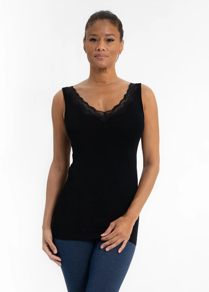 V-Neck with Lace Trim   One Size  By Elietian - 606River