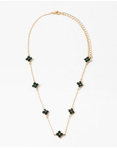 Delicate Clover Green Choker Crystal Necklace