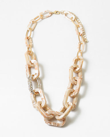 Statement Necklace Resin Clear Link Dressy Style