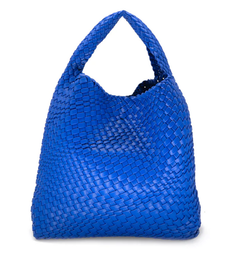 Favore Blue Leather Oversized Structured Hobo Bag – SaintG India