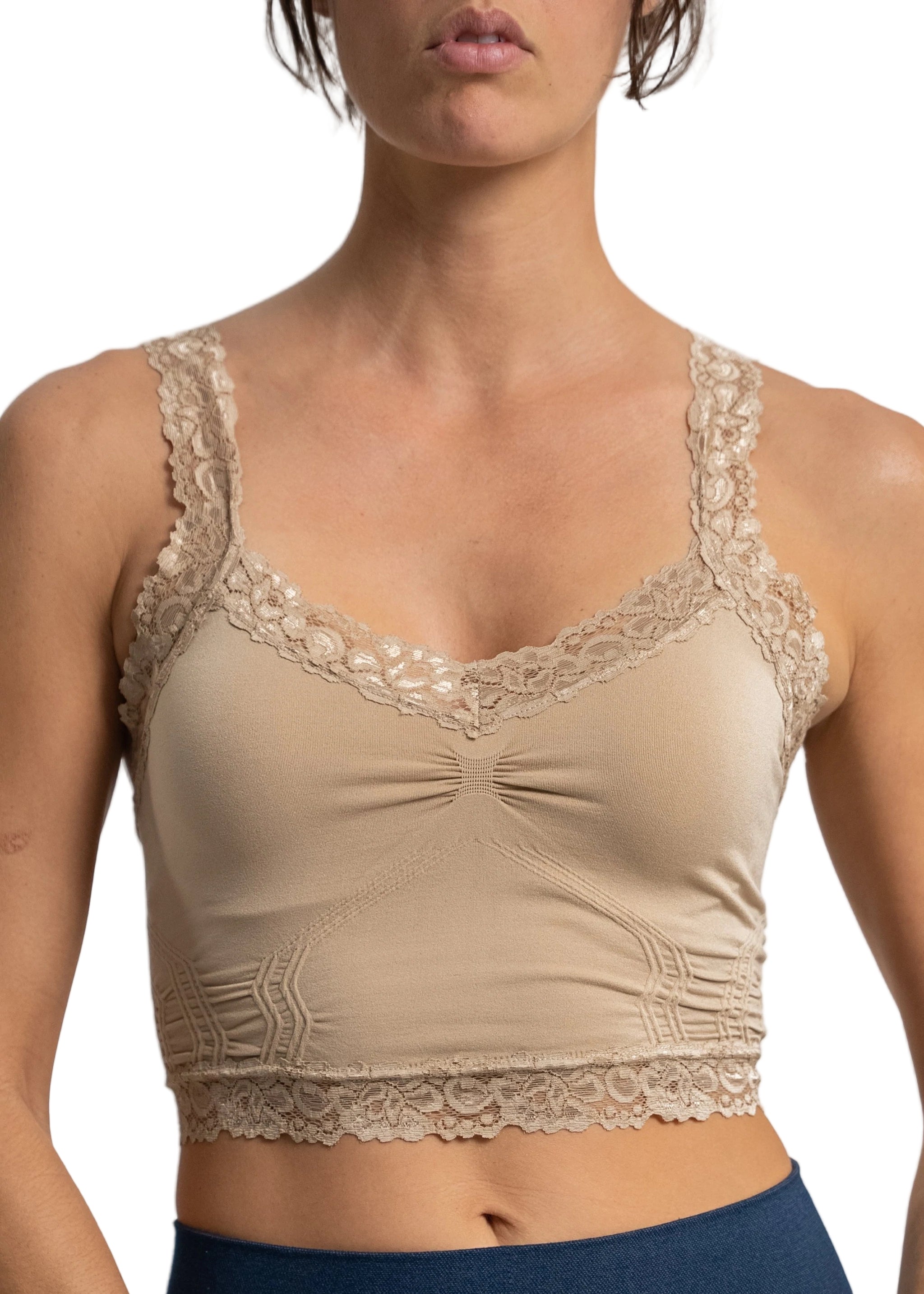 Elietian One Size Lace Trim Bralette - 606River