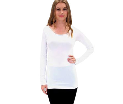 Elietian Solid Long Sleeve Scoop Neck Top - 606River