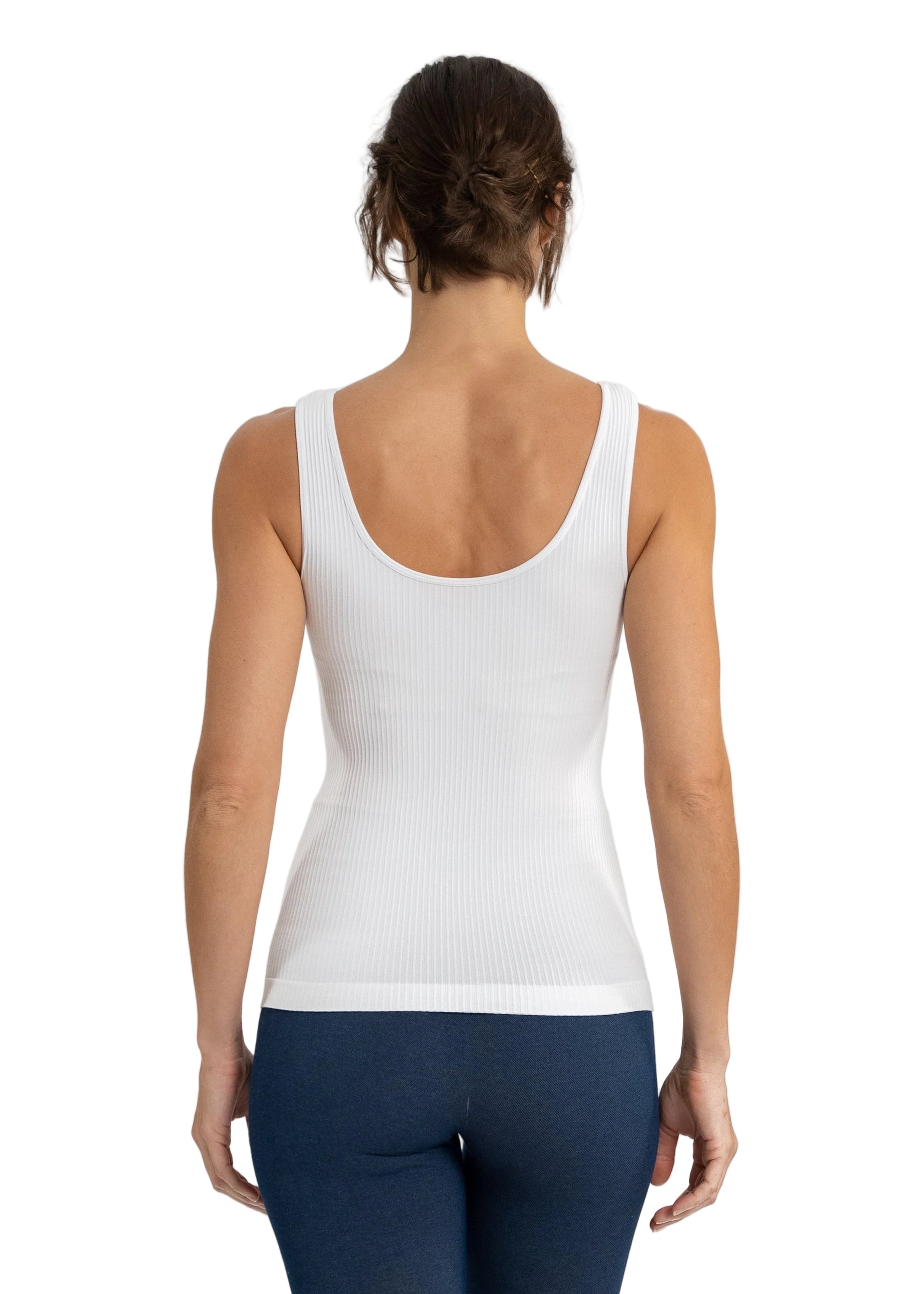 Elietian V-Neck Ribbed Tank Top One Size  By Elietian - 606River