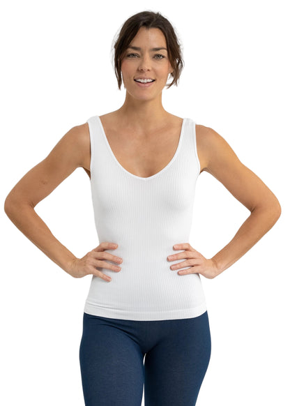 Elietian V-Neck Ribbed Tank Top One Size  By Elietian - 606River