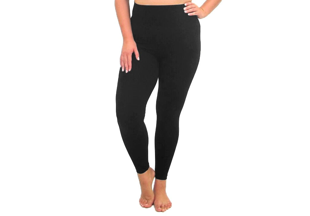 Elietian High-Waisted Plus Size Seamless Traditional Black Leggings